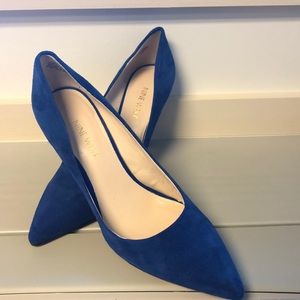 Blue suede pumps- Nine West